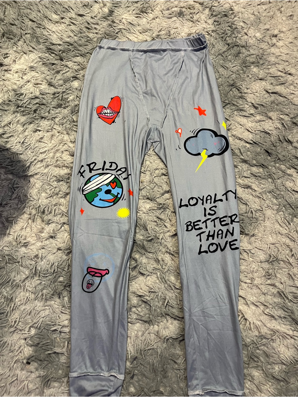 Womens Gray Graphic legging Bottoms with graphic Prints